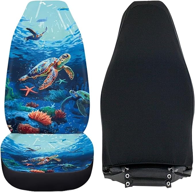 Sea Turtle Printed Car Seat Covers Washable Seat Protector for Women Men Bottom Seat Cushion Covers