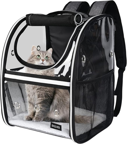 BAGLHER Cat Carrier Backpack, Airline Approved Pet Travel Carrier with Fleece Pad for Puppy and Small Animals