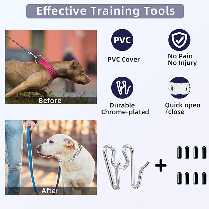 Prong Training Collar for Dogs 2 Extra 20pc Caps (XL(23-27" Neck, 4.0mm))