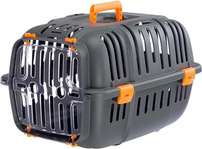 Ferplast Jet Pet Carrier: Value Dog Carrier Suitable for Toy Dog Breeds & Small Cats, Assembled Dimensions are 18.51L x 12.6W x 11.42H inches, Orange