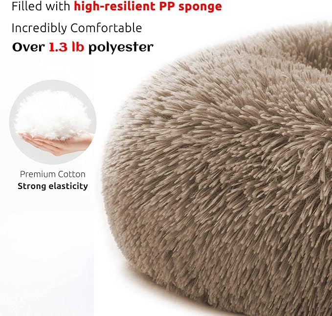 HACHIKITTY Calming Dog Sofa Bed Mat (37"x 33"x 6", Camel)