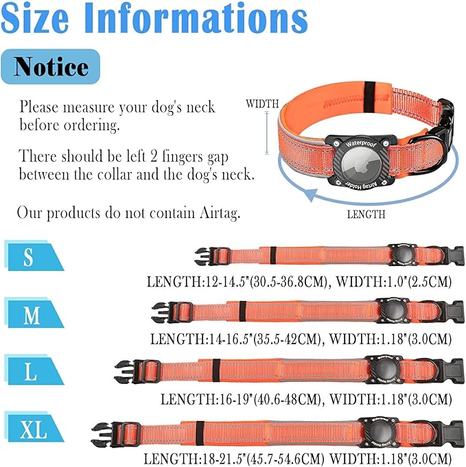 AirTag Dog Collar 100% Waterproof
