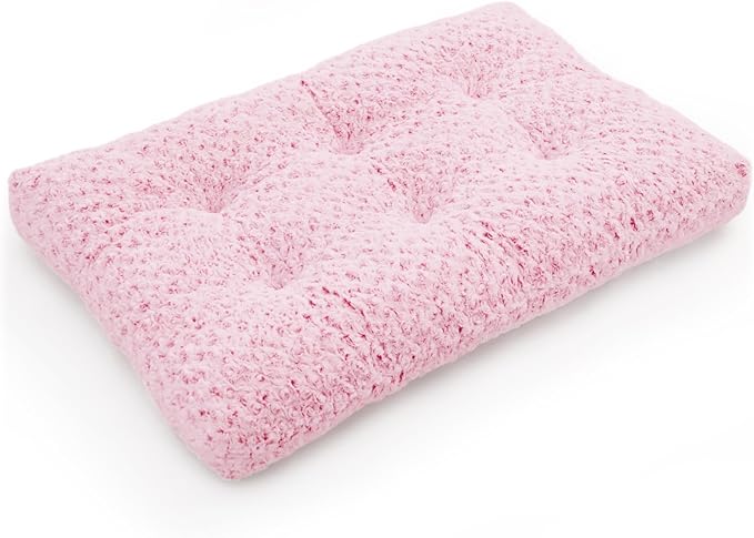 XL Dog Bed Extra Large 41 x 27 Inches, Deluxe Fulffy Washable Dog Bed Dog Crate Bed, Plush Comfy Kennel Dog Pad Anti-Slip - Pink, Extra Large