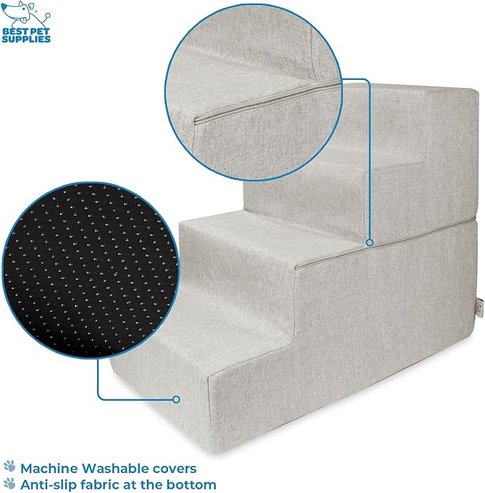 Best Pet Supplies Portable Foldable Foam Pet Stairs/Steps for Couch 4-Step (H: 22")