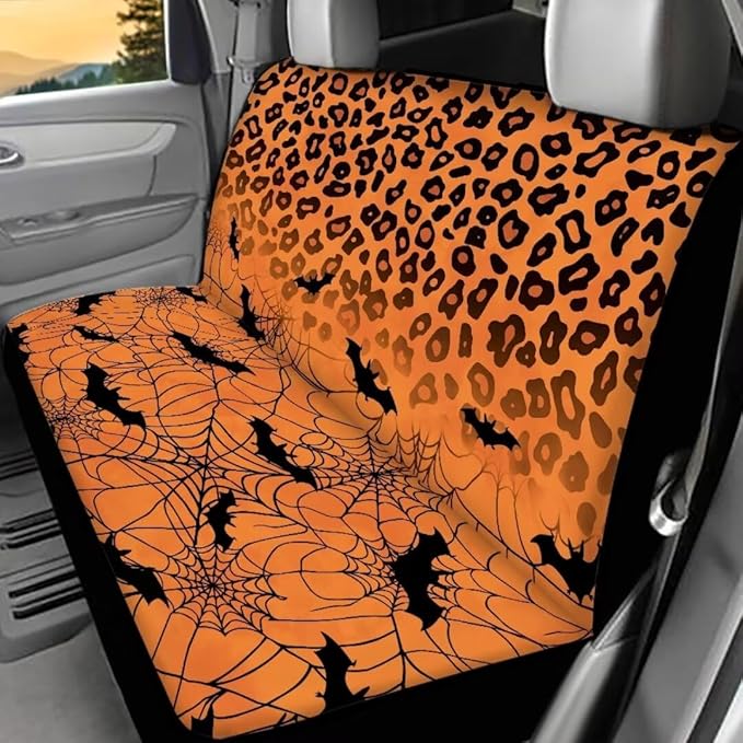 Leopard Bat Spider Web Seat Covers Set Universal Car Seat Covers