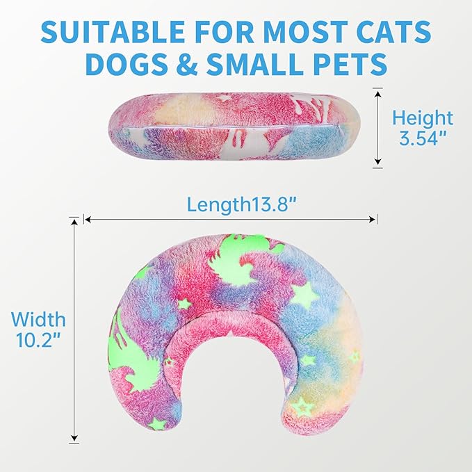 Glow-in-the-Dark U-Shaped Calming Pet Pillow for Dogs & Cats