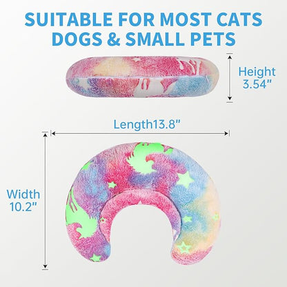 Glow-in-the-Dark U-Shaped Calming Pet Pillow for Dogs & Cats