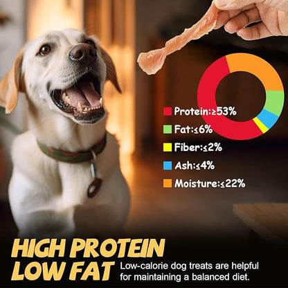 ASMPET Chicken Jerky Dog Treats Human-Grade Taurine-Enriched High Protein Low Fat Grain-Free Easily Digestible 100% Natural Healthy Dog Treats for Small Medium Large Dogs (10.6 oz)