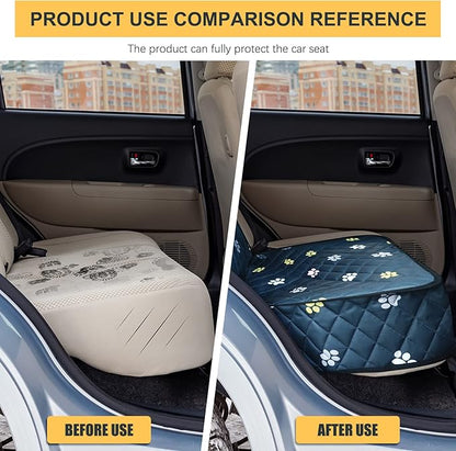 Riakrum Dog Car Seat Cover for Front Durable Colored Paw Prints Waterproof Protector Against Dirt Scratch Proof Non Slip Padded Quilted Front Seat Covers for Dog for Cars