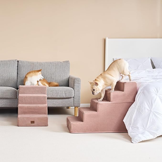 EHEYCIGA Dog Stairs for High Bed 22.5”H 5-Step Dog