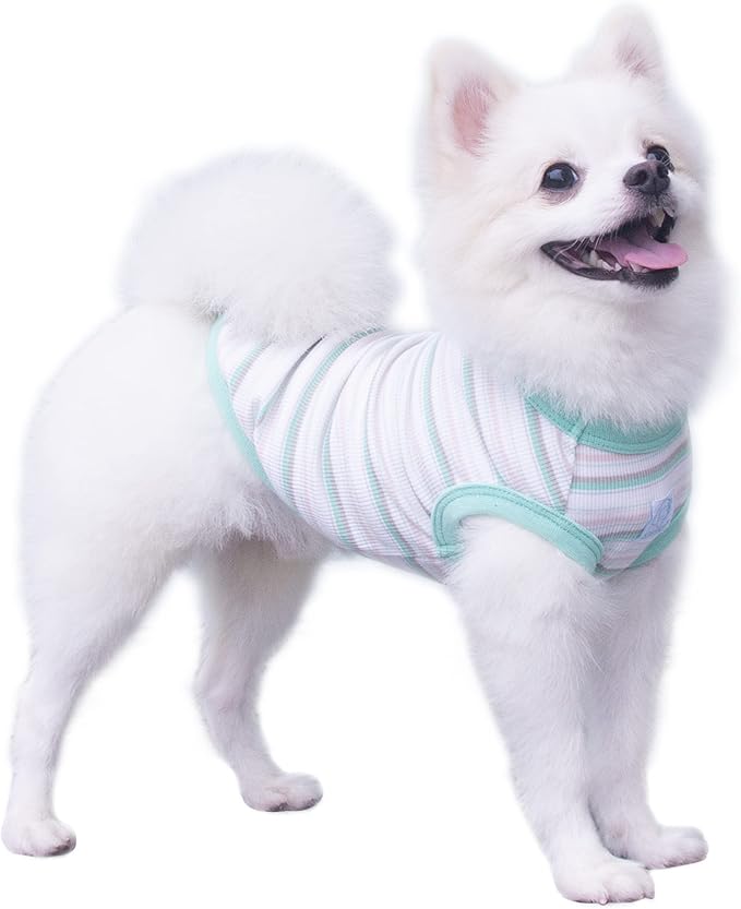 Striped Teacup Pet Dog T-Shirts 100% Cotton 3X-Small