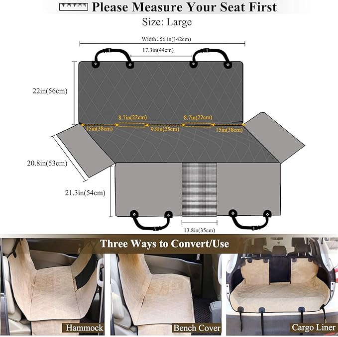 VIVAGLORY Dog Car Seat Covers