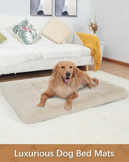 Dog Crate Pad Ultra Soft Dog Bed Mat Washable Pet Kennel Bed with Non-Slip Bottom Fluffy Plush Sleeping Mat for Large Medium Small Dogs 41 x 27 Inch,