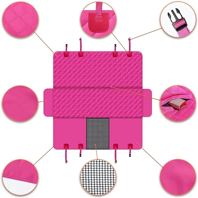 GXT Dog Back Seat Cover Protector for Cars SUV and Trucks with Mesh Window