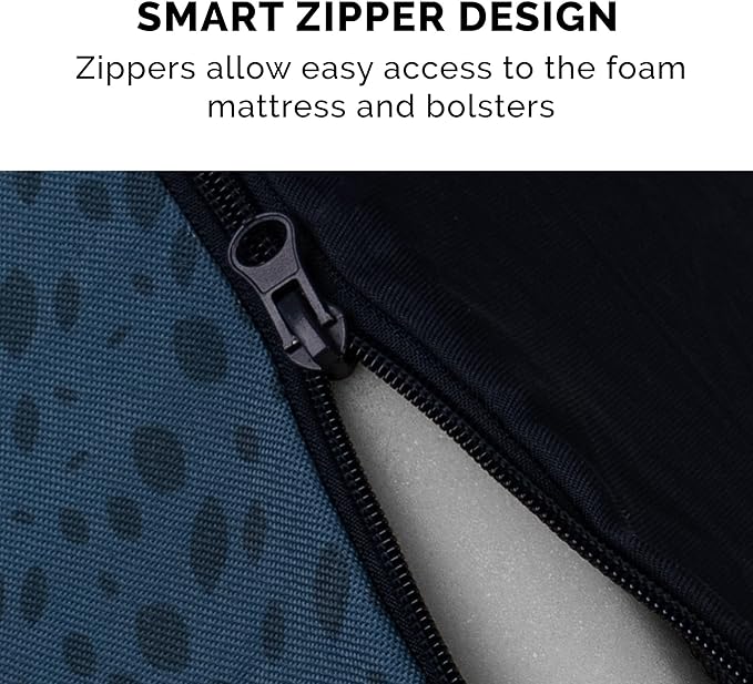 Furhaven Cooling Gel Dog Bed for Large Dogs w/ Removable Bolsters & Washable Cover 95 lbs