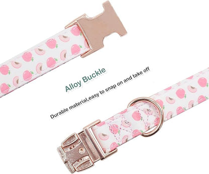 Cotton Dog Collar Metal Buckle Daisy Summer S(10-14in))