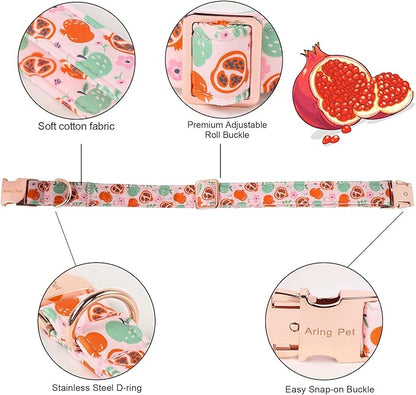 ARING PET Fall Dog Collar-Cute Pink Dog Collar with Bow