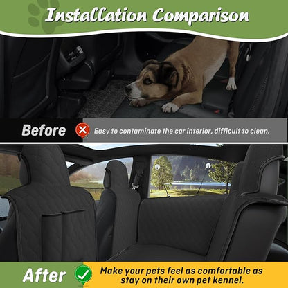 Custom Fit for Toyota RAV4 Rear Seat Pet Cover 2024 2023 2022 2021 2020 Dog Seat Cover for Back Seat Pet Mat Waterproof Scratch Proof Hammock Liner 600D Oxford Fabric RAV4 Accessories