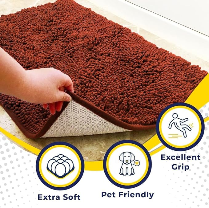 Muddy Mat® AS-SEEN-ON-TV Highly Absorbent Microfiber Dog Door Mat and Pet Rug 59"X35"