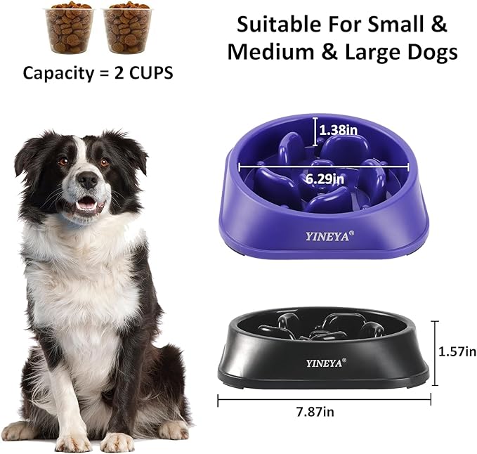 2Pcs Dog Puzzle Bowl Dog Feeder, Dog Puzzle Feeder, Dog Bowls Small Size Dog, Slow Feeder Dog Bowls Large Breed, Dog Slow Feeder Bowl, Dog Food Bowl Slow Feeder, Dog Bowl Slow Feeder