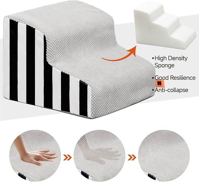 MEWOOFUN Dog Stairs for Small Dogs 2-Tier Dog 50lbs Small