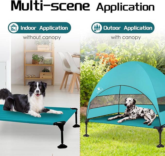 Elevated Dog Bed with 2024 Newest Canopy
