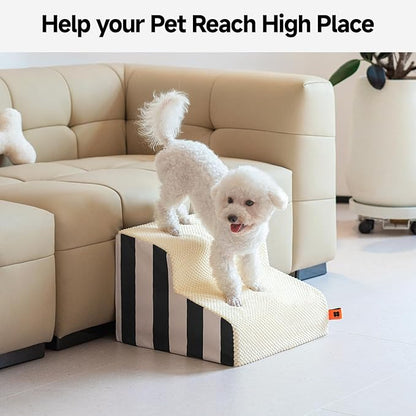 MEWOOFUN Dog Stairs for Small Dogs 2-Tier Dog 50lbs Small