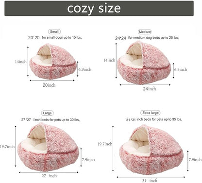 Cat Beds for Indoor Cats Cave & Calming Dog Beds 24inBean Mush