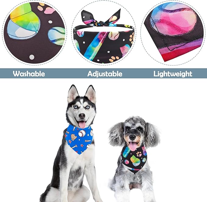 Baseball Dog Bandanas for Small Dogs Breed Cats 18 Inch 7PCS