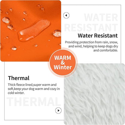 IECOii Dog Jackets for Medium Dogs Waterproof -Orange