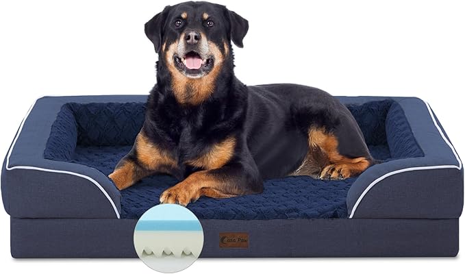 Memory Foam XL Dog Bed with Bolsters