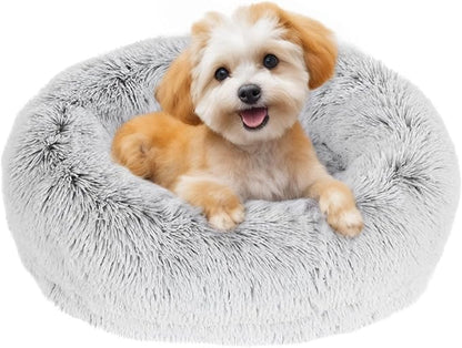 JOLLYVOGUE Calming Donut Dog Bed & Cat Bed (20")