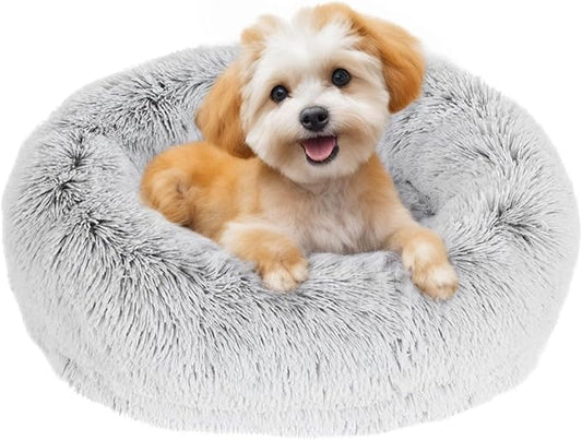 JOLLYVOGUE Calming Donut Dog Bed & Cat Bed (20")