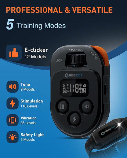 ABBIDOT Dog Shock Collar with Remote Control 4100 ft 178 Levels, 4 Correction 10-130 Lbs, 6 Dogs