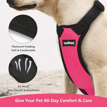 Dog Vehicle Safety Vest Harness, Adjustable Soft Padded Mesh Car Seat Belt Leash Harness with Travel Strap and Carabiner for Most Cars, XXL Size, Magenta