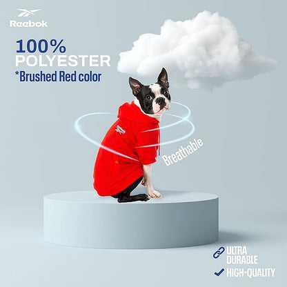 Reebok Dog Hoodie – Fleece Dog Sweater with Leash Hole