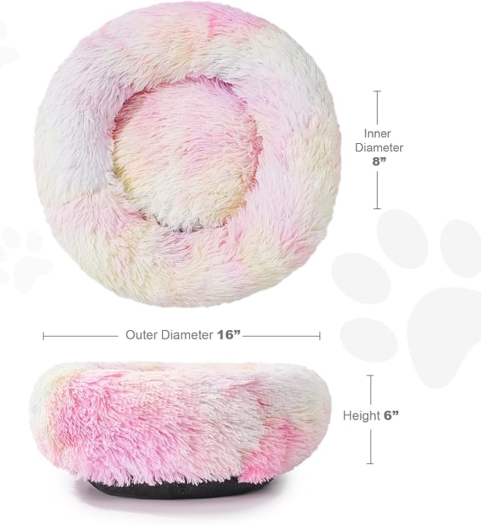 Aurako Cat Bed Dog Bed Round Cushion Pet 16" Iridescent