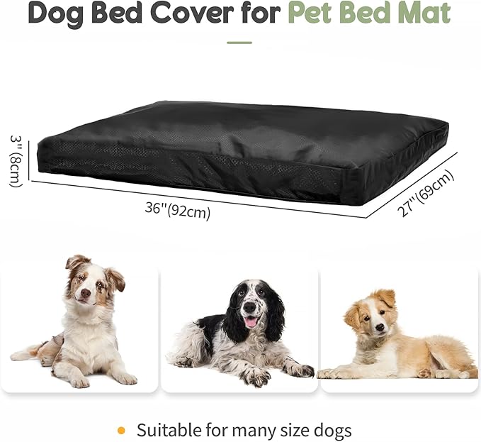 Dog Bed Covers with Zipper Washable Replacement Covers Covers-36"x27"x3"inch