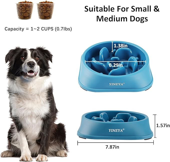 2Pcs Slow Feeder Dog Bowls Large Breed, Dog Slow Feeder Bowl, Dog Food Bowls Slow Feeder, Dog Bowl Slow Feeder, Dog Bowl That Slow Down Eating, Puzzle Dog Food Bowls, Slow Eating Dog Bowl