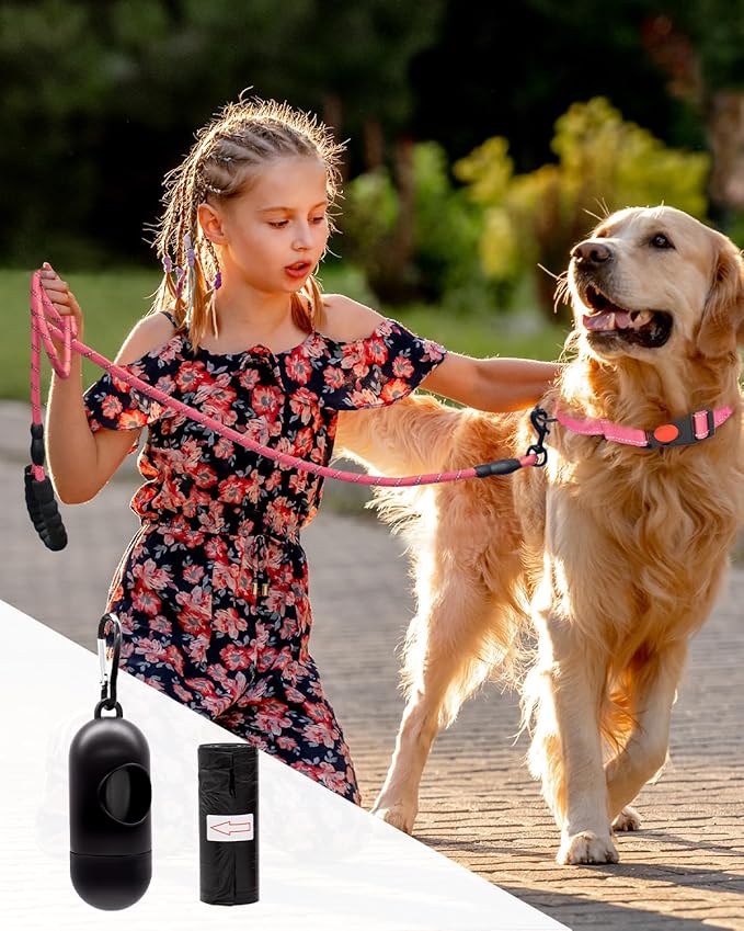 Dog Leash Heavy Duty 4/5/6FT Reflective 6'*1/2'', Pink