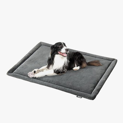 Allisandro Water-Proof Dog Bed, Washable Mat Crate Pad, Durable Pet Beds Soft Dog Mattress, Anti-Slip Kennel Pads for Dogs, Cats and Small Animal, Grey (24 x 18 Inches)