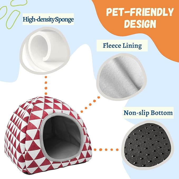 2 Pack Guinea Pig Hideout Bed Washable Guinea Pig Cage Accessories Cozy House Habitat Hide-Out for Chinchilla Hedgehog Small Animal Supplies