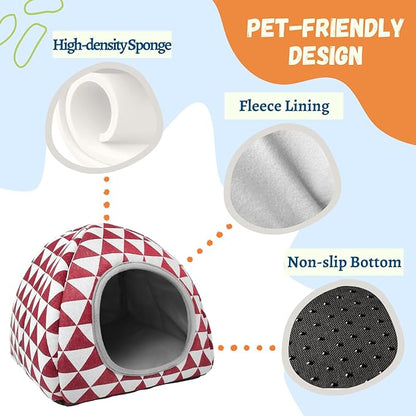 2 Pack Guinea Pig Hideout Bed Washable Guinea Pig Cage Accessories Cozy House Habitat Hide-Out for Chinchilla Hedgehog Small Animal Supplies