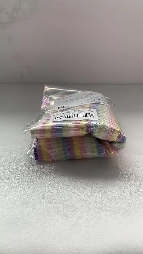 Small Medium Dog Clothes Rainbow Striped Dog Shirts Stretchable Long Sleeve Cat T-Shirt Pet Outfits for Chihuahua Yorkie Teddy (Purple Edge