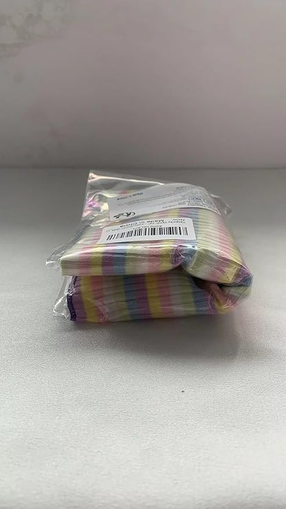 Small Medium Dog Clothes Rainbow Striped Dog Shirts Stretchable Long Sleeve Cat T-Shirt Pet Outfits for Chihuahua Yorkie Teddy (Purple Edge