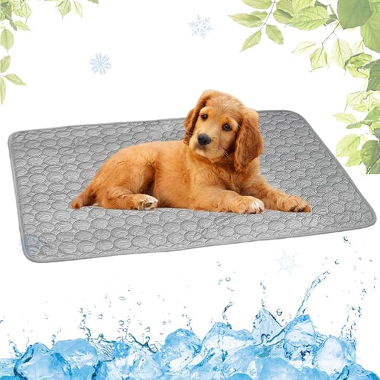 Dog Cooling Mat Washable Seats(Grey,15x19in)