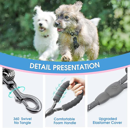 BAAPET 2/4/5/6 FT Dog Leash with Comfortable Padded Handle and Highly Reflective Threads for Small Medium and Large Dogs (5FT-1/3''