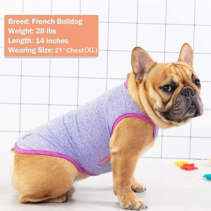 KYEESE 2 Pack Dog Shirts Quick Dry Soft Stretchy Dog T-Shirts with Reflective Label Tank Top Sleeveless Vest Sun Protection Dog Clothes for Small Medium Dogs