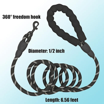 Rope Dog Leash with Comfortable Hand Grip 6.5 FT
