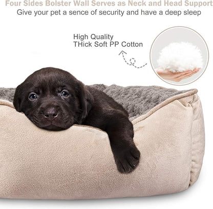 JOEJOY Rectangle Dog Bed for Large Medium Small Dogs Machine Washable Sleeping Dog Sofa Bed Non-Slip Bottom Breathable Soft Puppy Bed Durable Orthopedic Calming Pet Cuddler